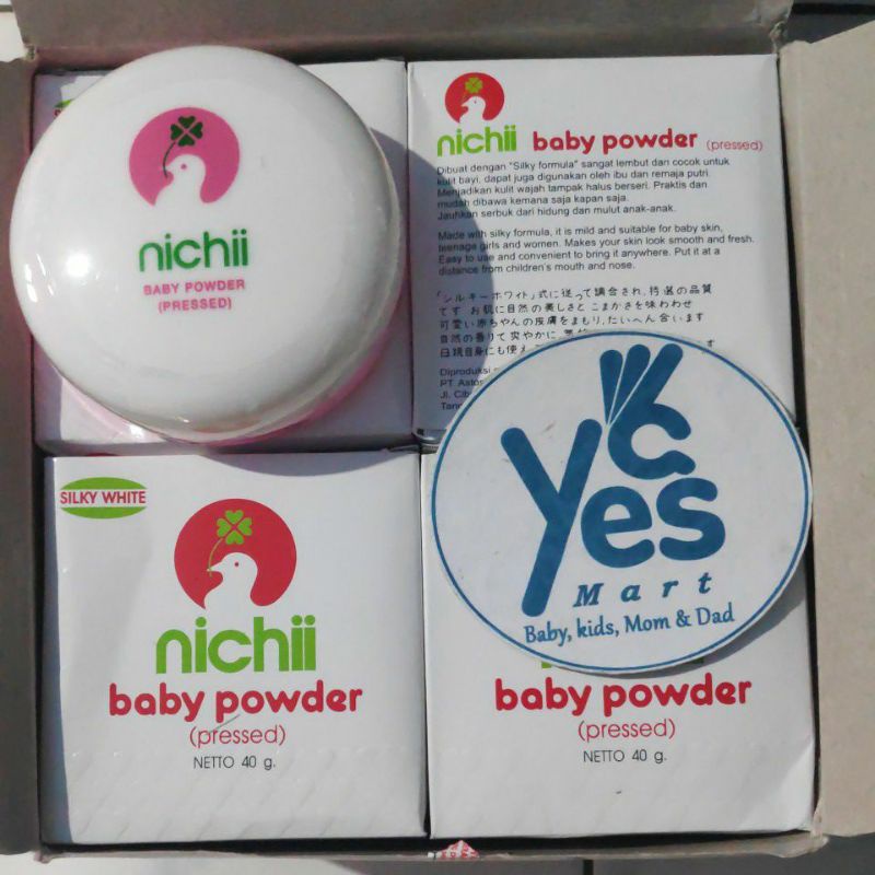 Bedak Wajah Padat Nichii Compact Powder Pressed Dewasa Remaja Nichi 40g Silky White