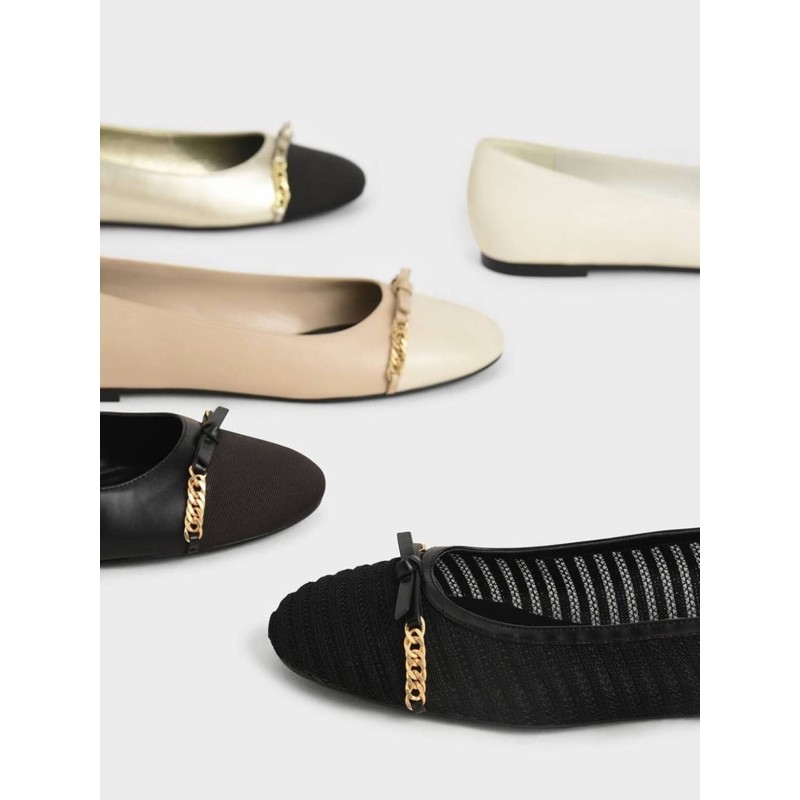 [7.7 Boombastis Sale⚡] - SEPATU SHOES WANITA CKS359 CHAIN LINK BALLERINA FLATS  PREMIUM IMPORT