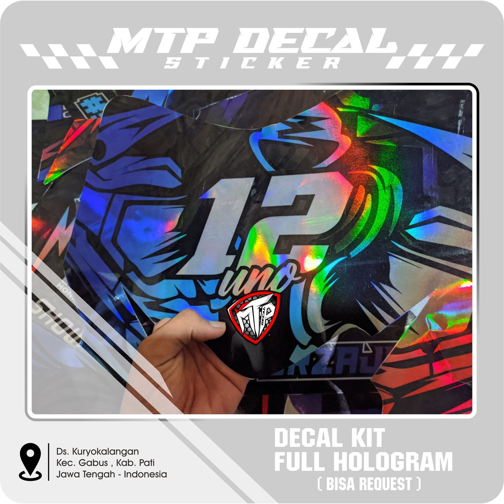 Decal stiker Dekal Sticker KLX BF CRF D TRACKER FULL HOLOGRAM BISA REQUEST - MOTIF BEBAS