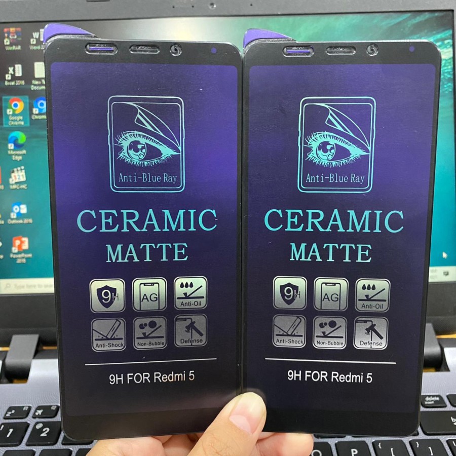 XIAOMI REDMI 5 6 6A 7A Ceramic Matte Blue Ray Screen Guard Anti Radiasi Full Cover