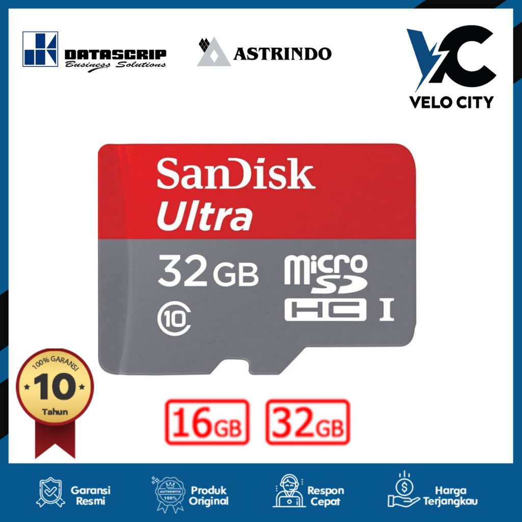 Memory Card Micro SD Sandisk 32GB Class10 120Mbps A1 NA Sandisk Original