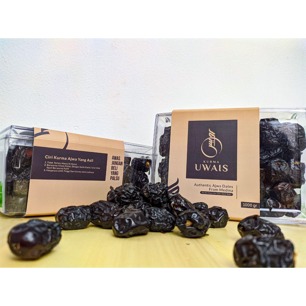 

Kurma Ajwa Uwais, Premium Asli Madinah, Original Grade A Terbaik, Lebih Besar Jumbo 1 Kg