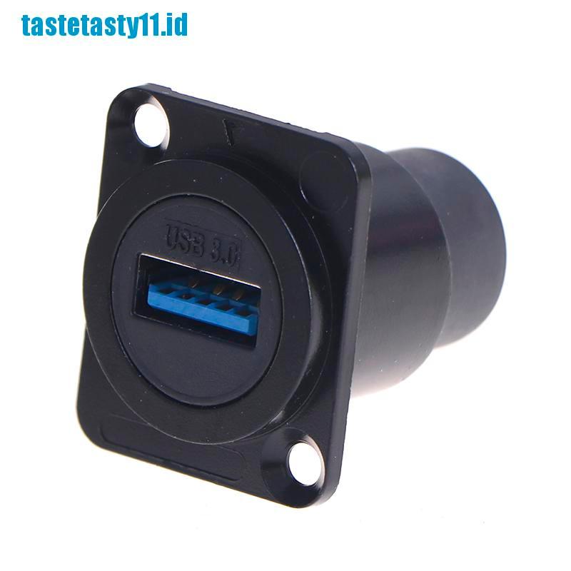 【tay】D type Metal USB Socket Double Pass Connector USB 3.0 Connector Panel Mou