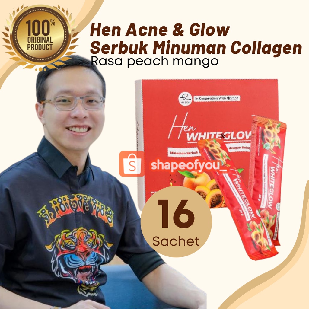 Dr.Hen White &amp; Glow Skin Minuman Collagen DNA Salmon L Glutathione Merawat Kulit Dari Dalam Perawatan Kulit Wajah