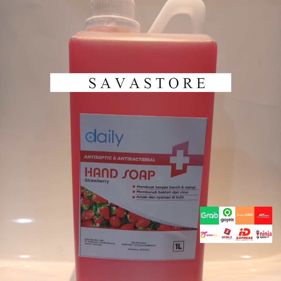 Sabun Cuci Tangan Daily Antiseptik HandSoap 1 liter wangi harum strawberry