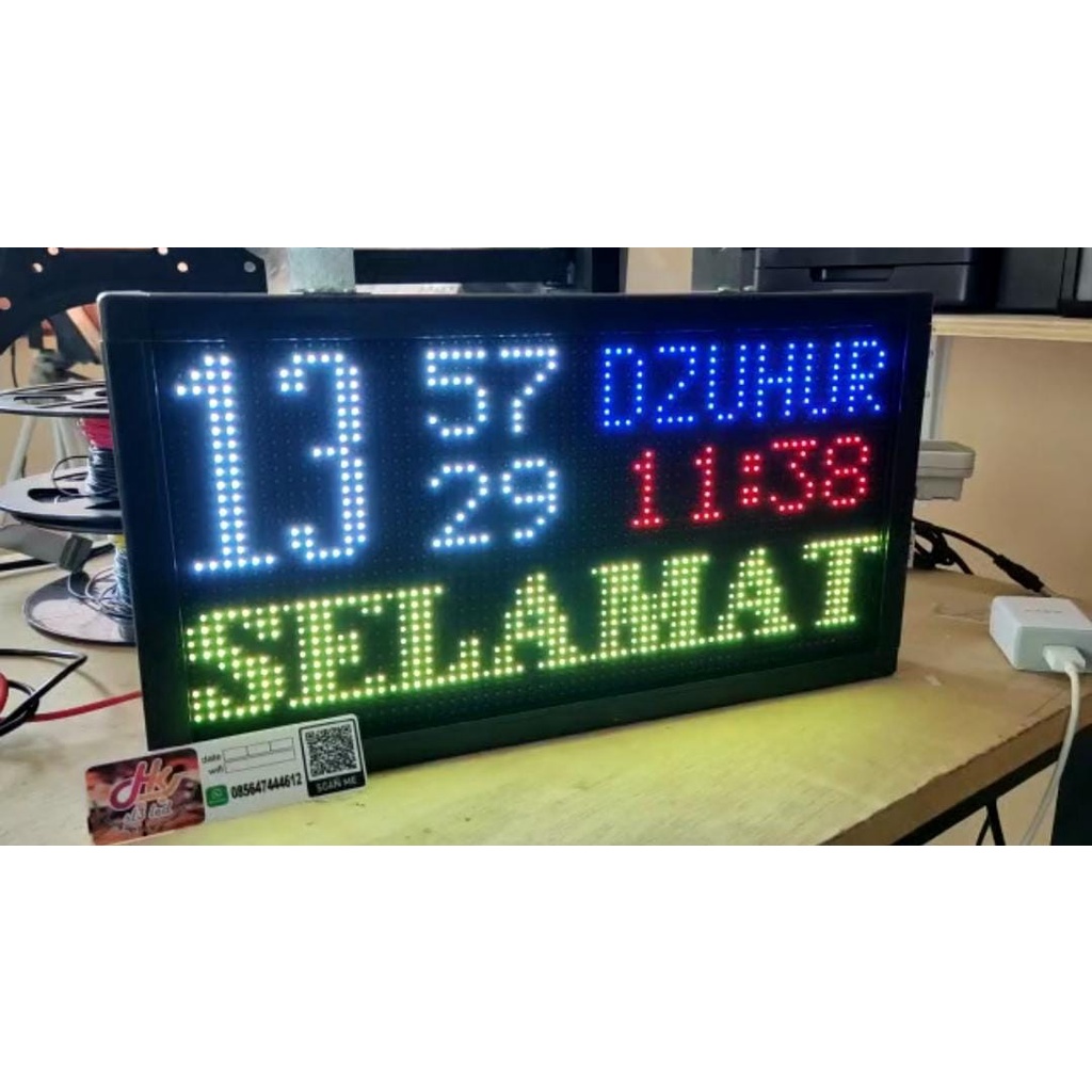 Jadwal Sholat Rgb 20x37Cm P5 Wifi Android Auto Tartil Auto Sound ON
