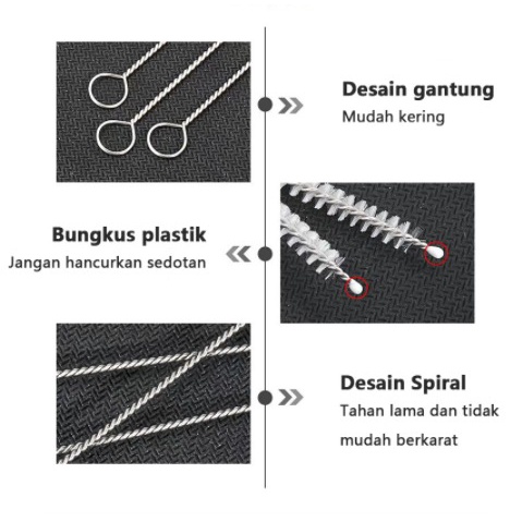 Sikat Pembersih Sedotan Botol Minum Bayi / Stainless Steel Straw Brush / Sikat jerami