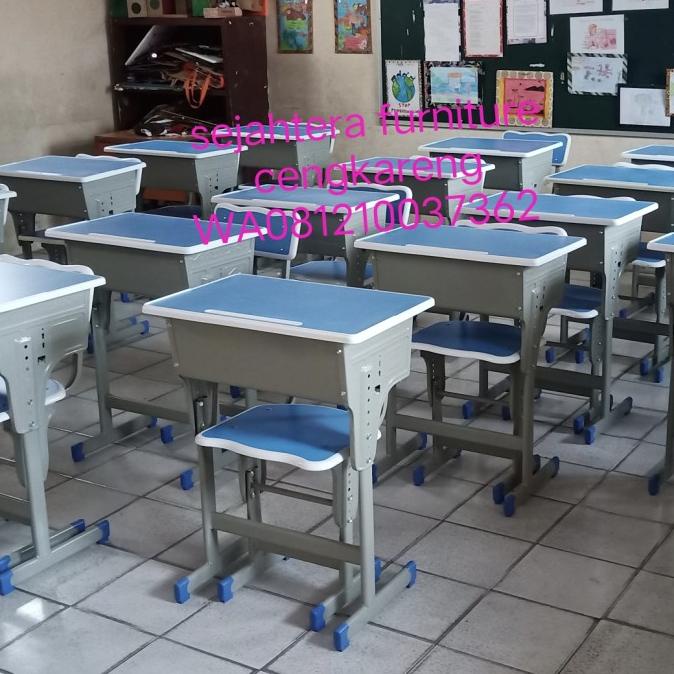 Meja sekolah meja belajar set bangku SD SMP SMA meja kursi sekolah