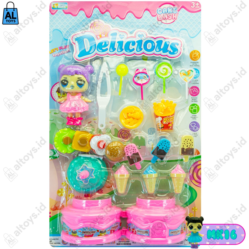 Mainan Boneka Kue Ulang Tahun Fancy Deliciuos Brithday Cake Ice Cream / Fast Food MK16