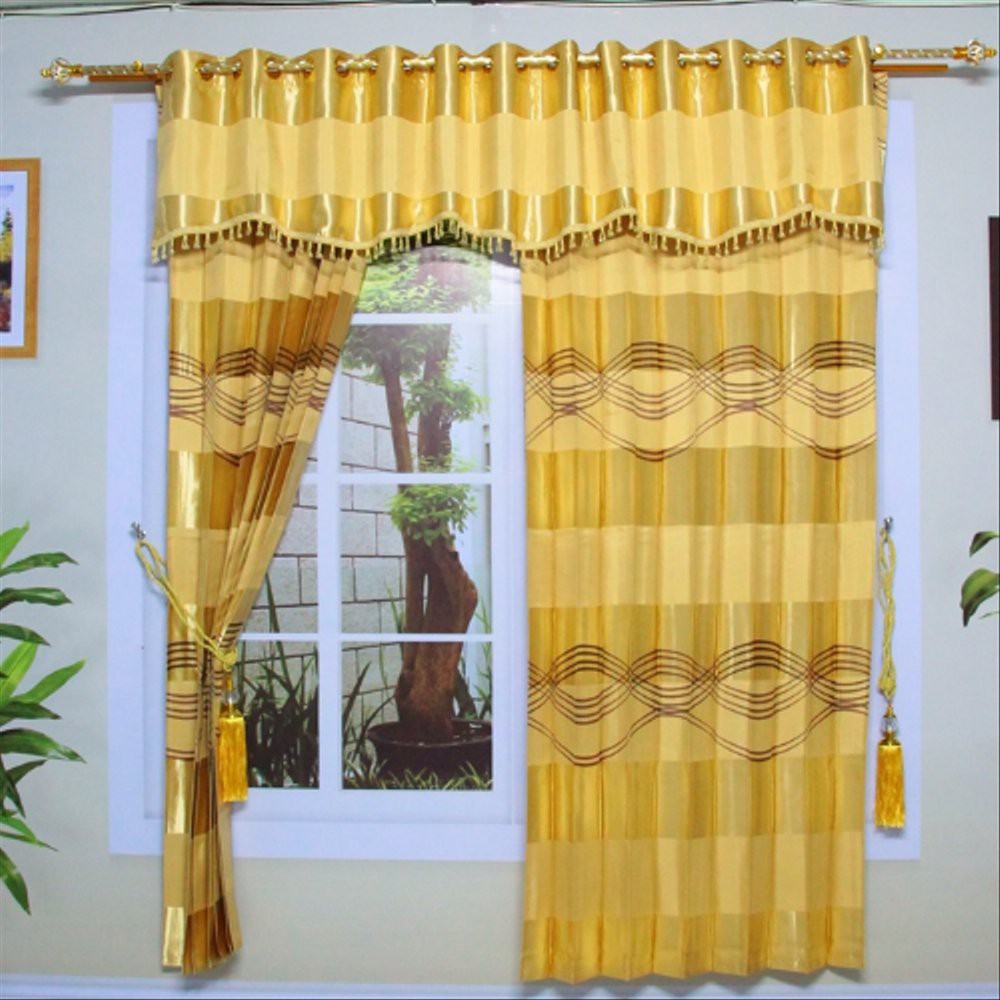 Paket Gorden Jendela Blackout Import 1 Set Poni Renda Terpisah Motif Minimalis - Type Nagita Elyna 5