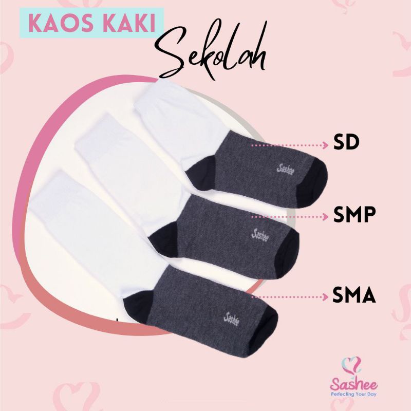 Kaos Kaki Anak Sekolah SD, SMP, SMA, MI, MTs, dan MA by Sashee School