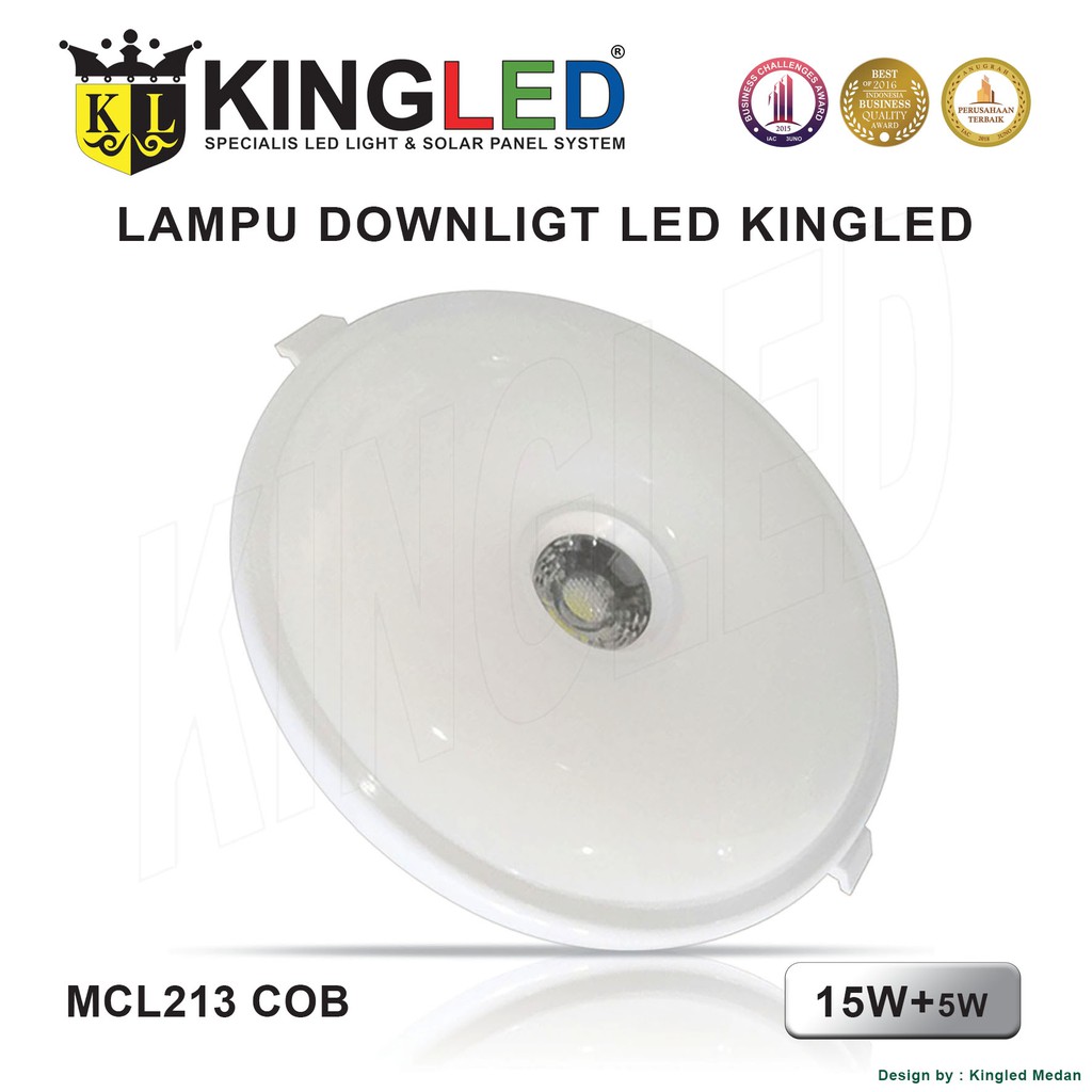 KINGLED Lampu Plafon / Downlight 3in1 LED 20 Watt Dimmer/ 3 Warna