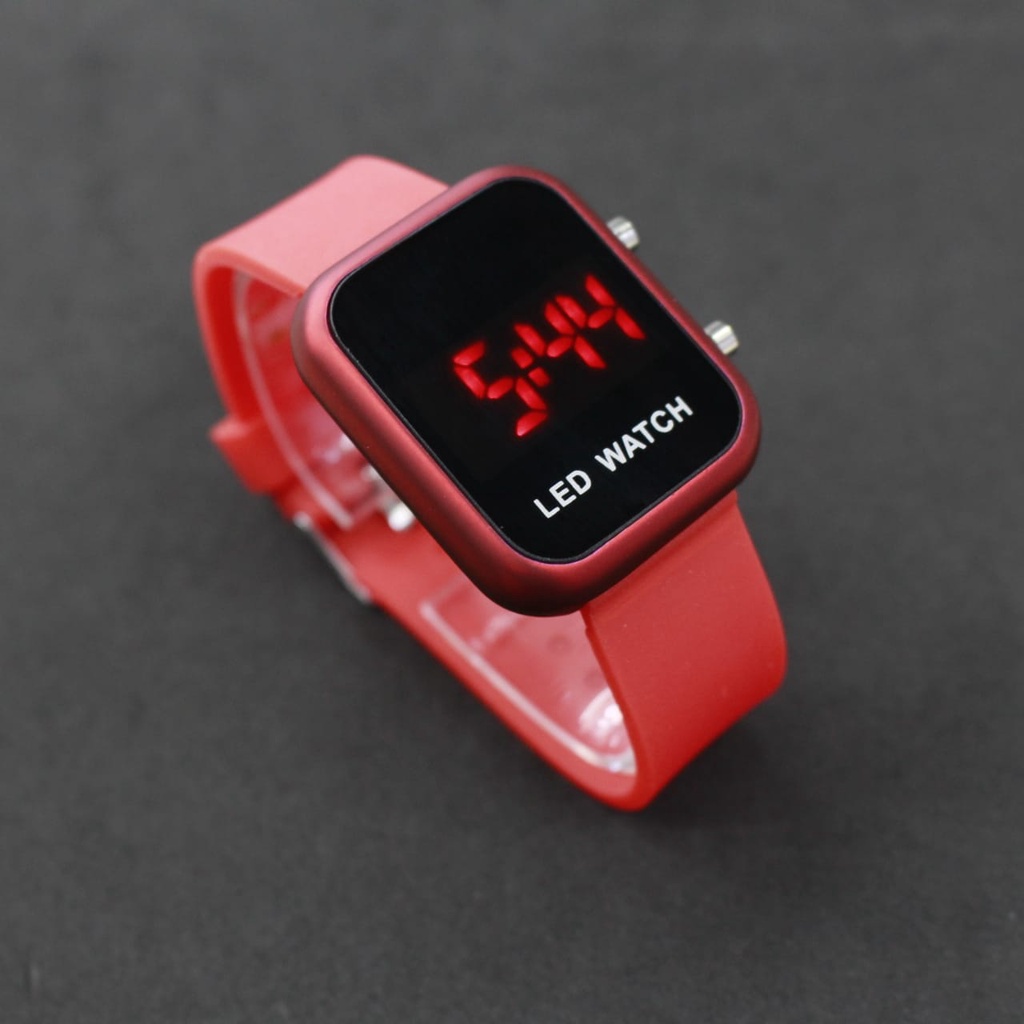 JAM TANGAN LED LEDWATCH MODEL KOREA KEKINIAN/ JAM TANGAN LED STRAP RUBBER LENTUR ANTI PATAH