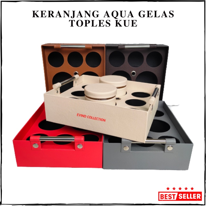 Tempat Air Mineral &amp; Toples Kue Kulit SIntetis Keranjang Aqua Gelas Toples Makanan