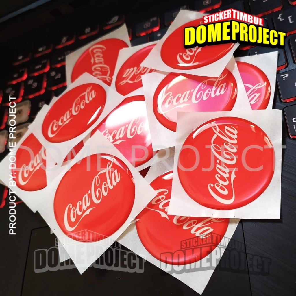 STIKER MOTOR  TIMBUL EMBLEM 3D LOGO COCA COLA STICKER KEREN LENTUR WATERPROOF OUTDOOR AESTHETIC