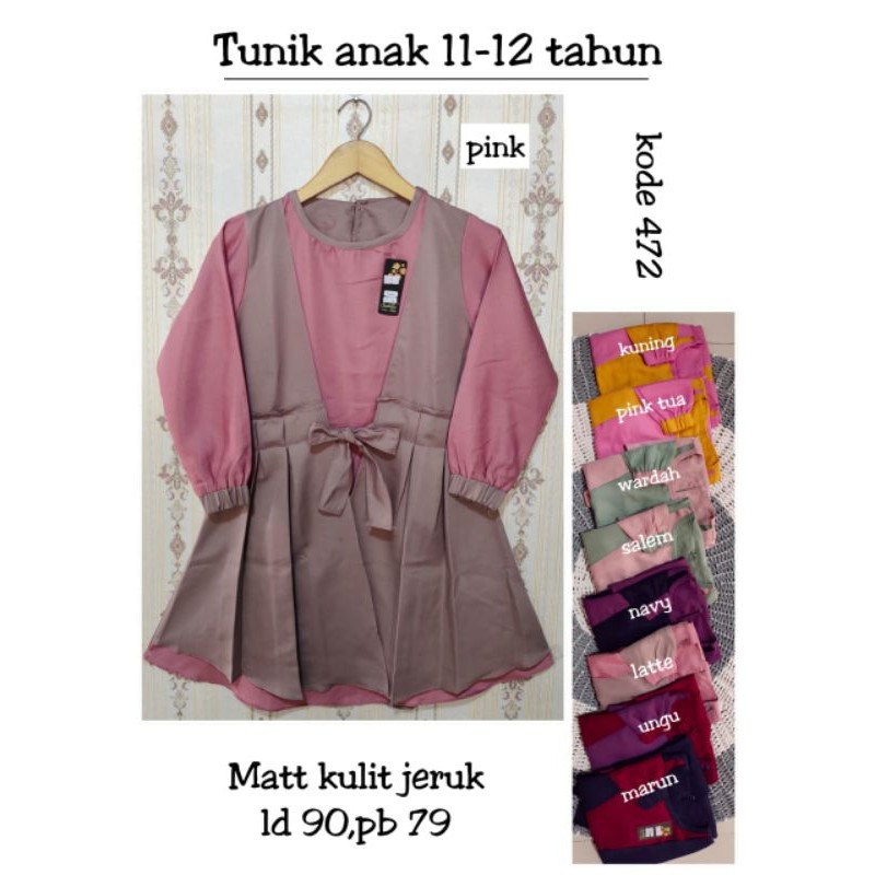 Tunik anak tanggung tunik anak perempuan kombinasi rompi