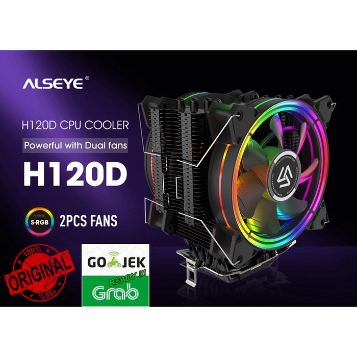 Fan Processor Alseye H120D CPU Cooler RGB Fan 120mm 6 Heat Pipes