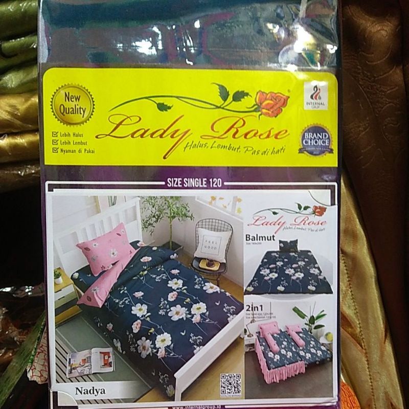 SPREI lady rose SINGLE SIZE 120x200 sprei lady rose