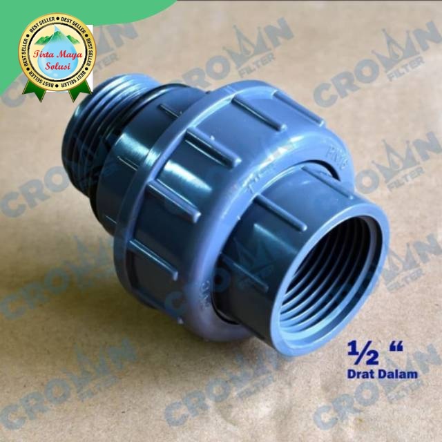 Watermur drat luar/dalam 1/2" penguin union adaptor FXM O,5 " sambungan pipa