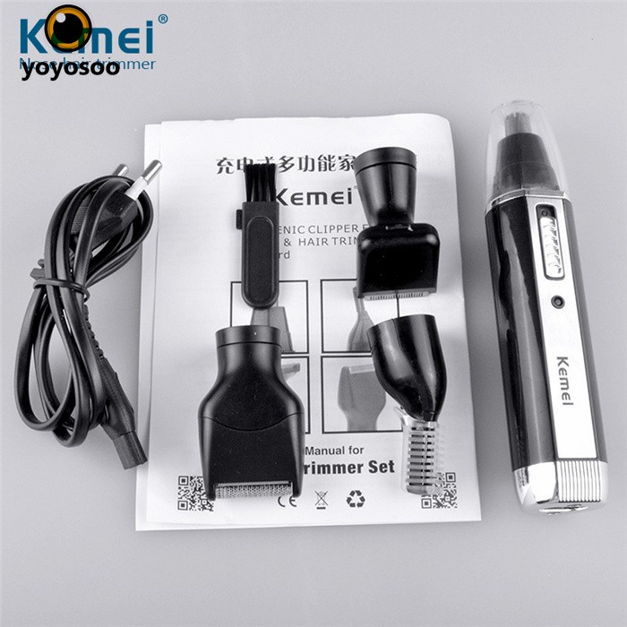 KM-6630 Alat Cukur Elektrik Jenggot Kumis Bulu Hidung 4 in 1-yoyosoo
