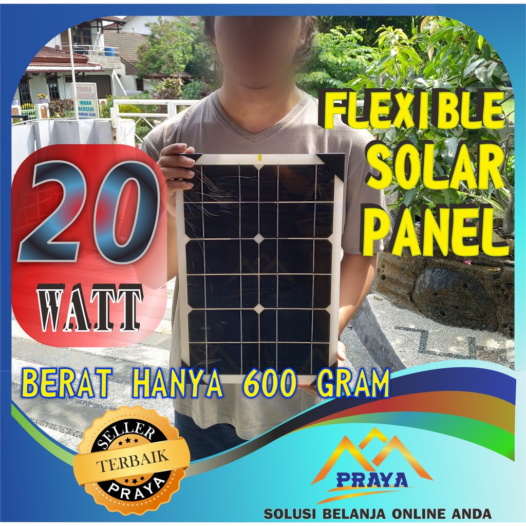 Flexible solar panel 20w listrik surya 20 watt mono 20watt solar surya