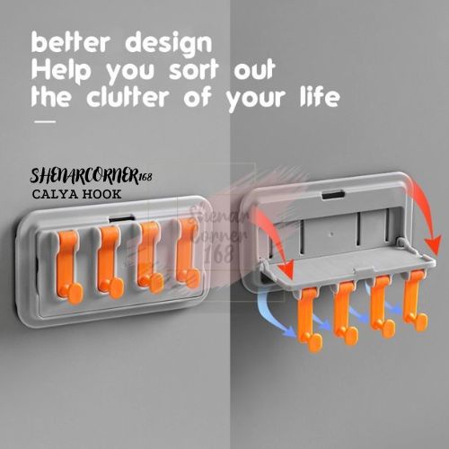 SHENAR RAK TEMPEL DAPUR RAK HOLDER KAMAR MANDI MINI HOOK LIPAT/ BISA TARO HANDPHONE/BUMBU DAPUR/SABUN RAK SEBAGUNA - CALYA MINI HOOK , SHENARCORNER168