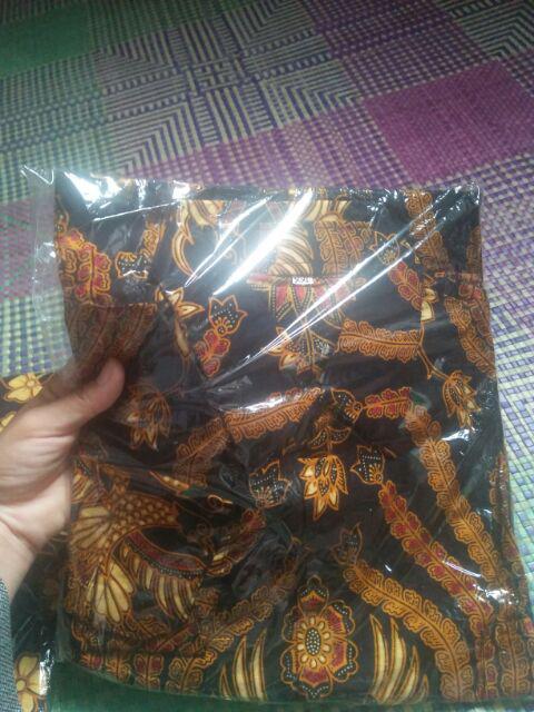 Asifa Batik Hrb026 Kenongo Kemeja Tosca Pendek Pekalongan Padi M L Xl Sogan Tulis Halus Kemeja Batik