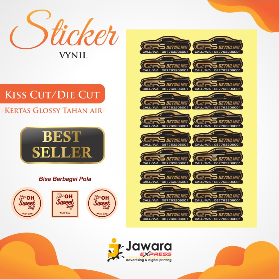 

Cetak sticker label VYNIL A3+ , Cetak label vynil , cutting, die cut FREE DESAIN