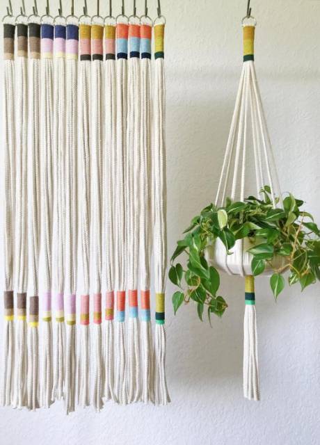 READY STOK) macrame Pot gantung/ macrame plant hanger (POT 044)