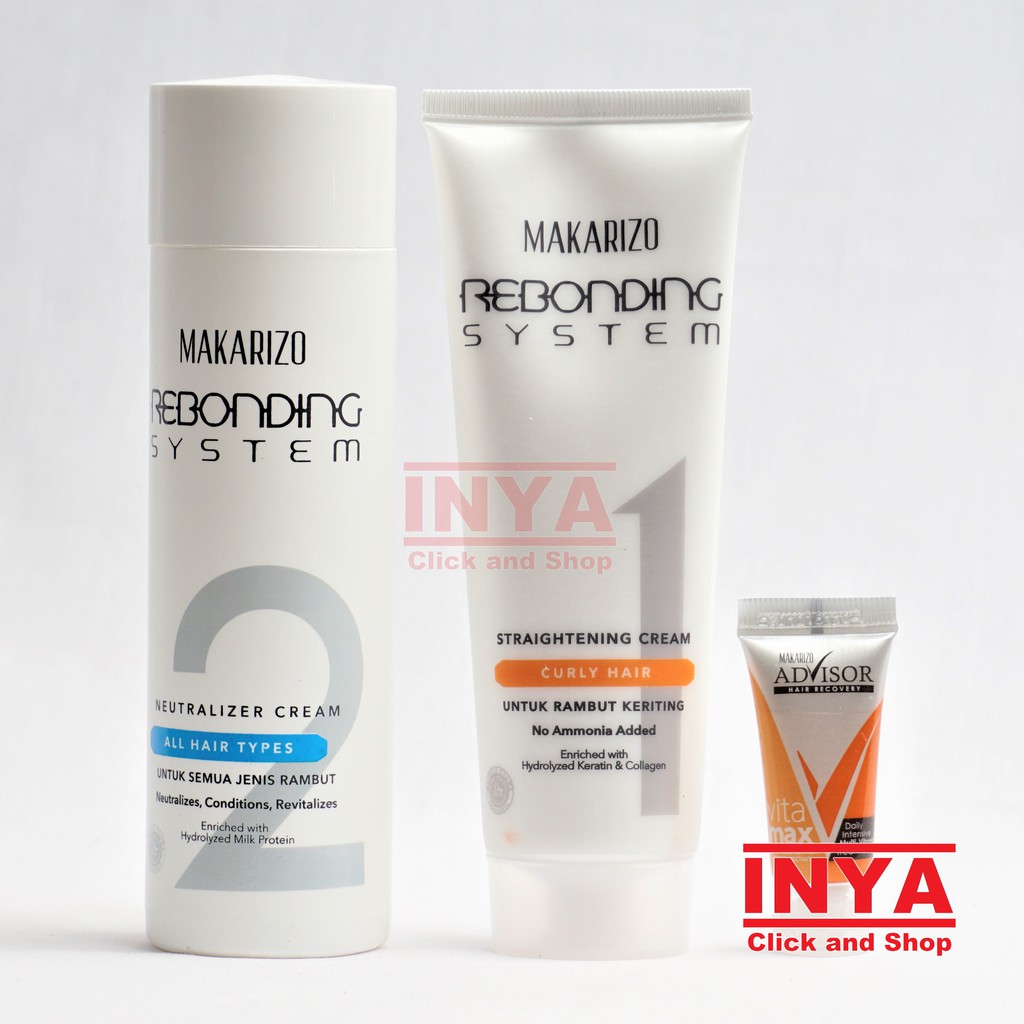 MAKARIZO REBONDING SYSTEM TUBE SET FOR CURLY HAIR - Yellow, Kuning - Krim Pelurus Rambut