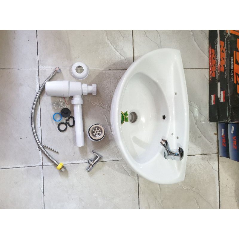 wastafel keramik cuci tangan duty paket lengkap