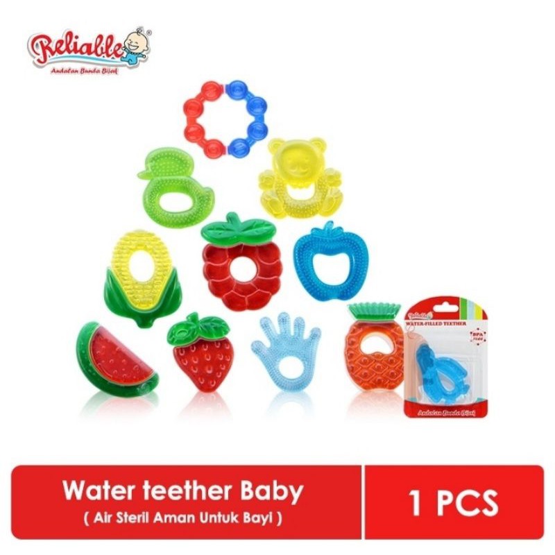 Reliable water filled teether gigitan air bayi