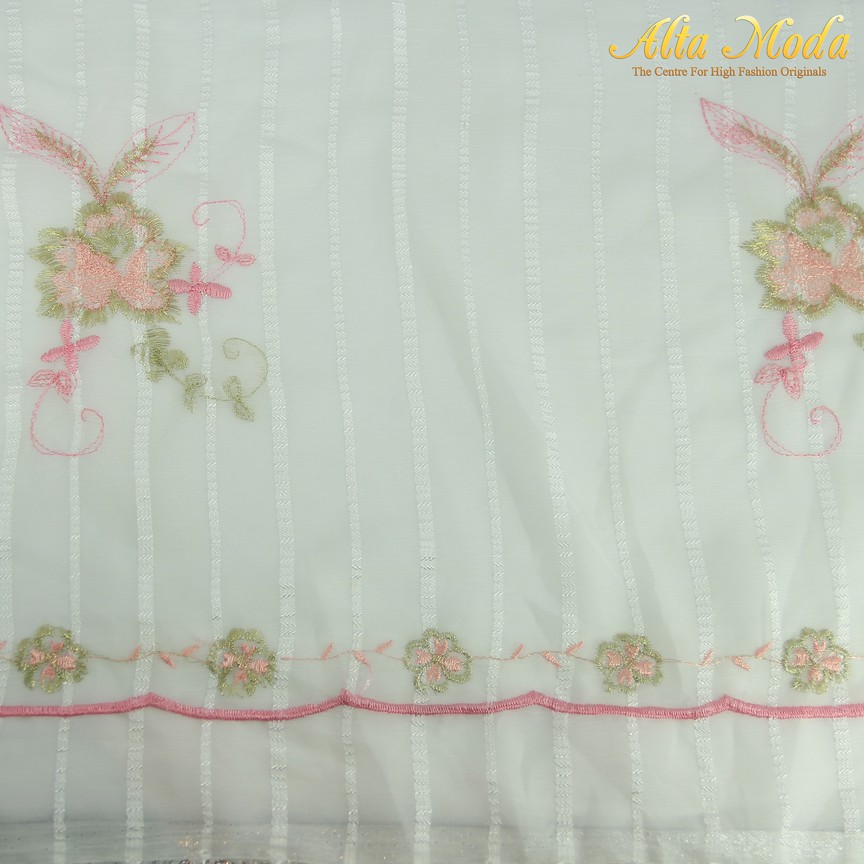 

Alta Moda Katun Bordir Putih Bunga Pink (1M)