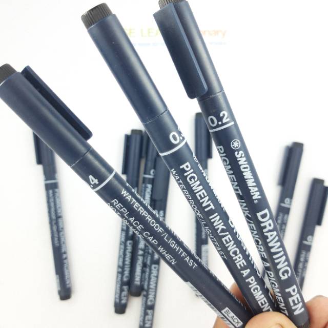 Snowman Drawing Pen Pigment Ink Snowman Waterproof Ink Drawing Pen 0 05mm 0 1mm 0 8mm Shopee Indonesia