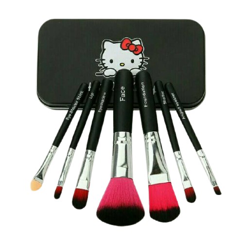 ❤ RATU ❤ Kuas Hello Kitty Doraemon Set Isi 7 | Brush Make Up Kaleng Kitty Doraemon | Tabung Silinder Set Isi 12 | Kuas Make Up Nalamei 5in1