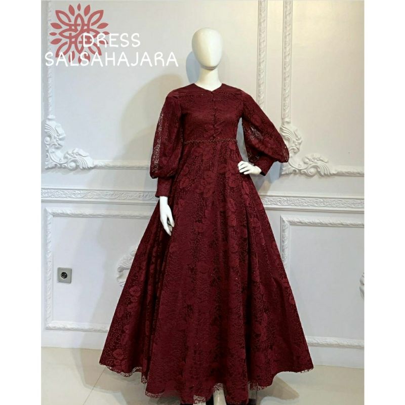Model Gamis Brukat Modern Baju Gamis Model Sekarang Yang Bagus Gamis Cantik Terbaru Elegan Pakaian W