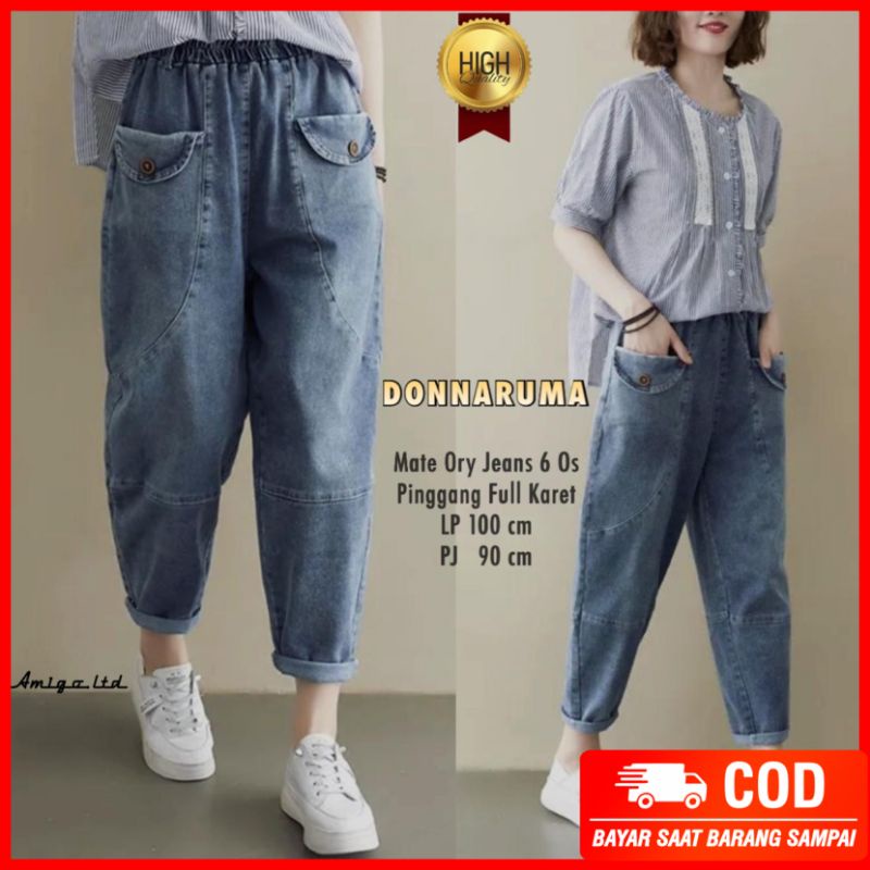 donnaruma baggy jeans / celana panjang jeans wanita super premium model kekinian