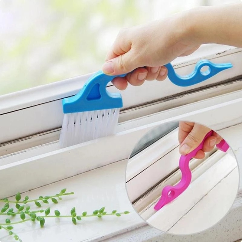 Multifunction Corner Window Groove Cleaning Brush / Double-head Sliding Track Scraper