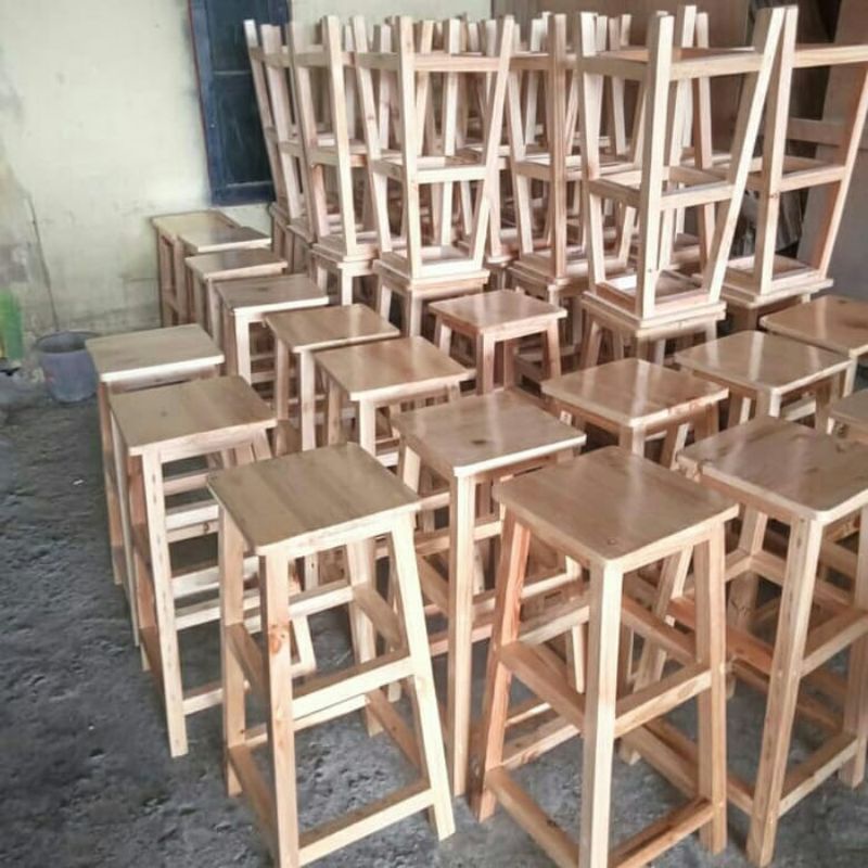 KURSI KAYU TINGGI 75CM