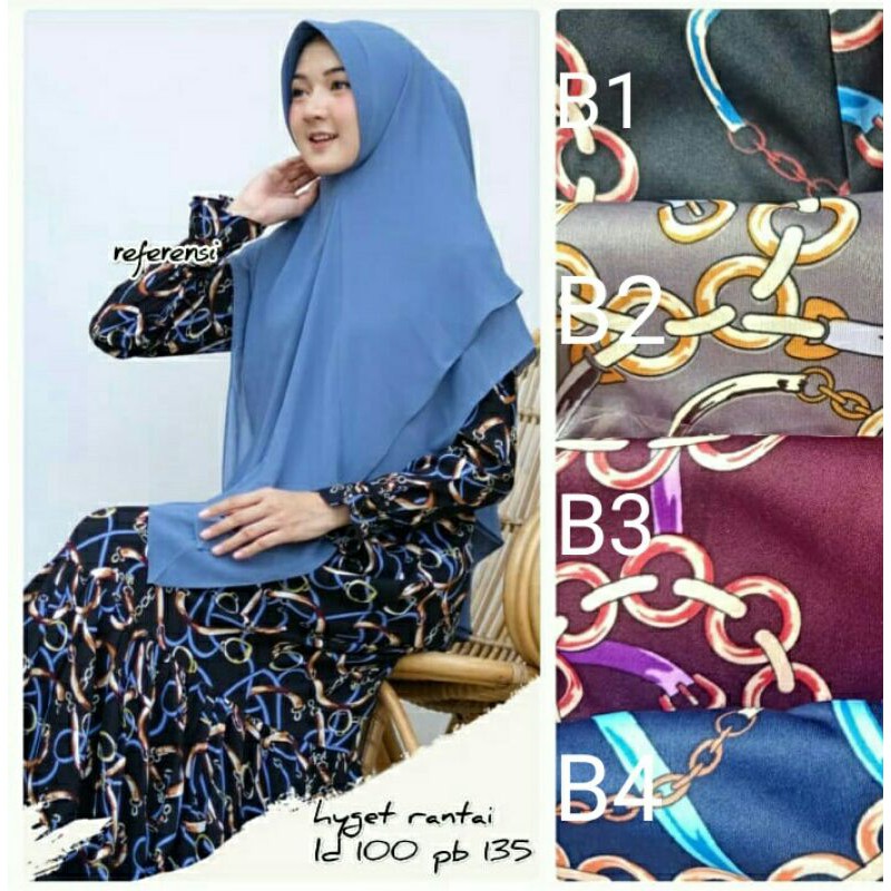 Gamis  Murah /  HYGET Busui Tali Serut Samping MOTIF