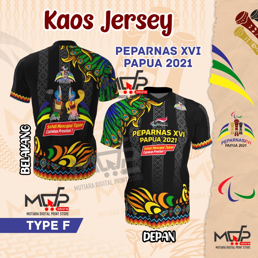 KAOS JERSEY PEPARNAS XVI PAPUA F PON PAPUA 2021 MDPRINSTRORE