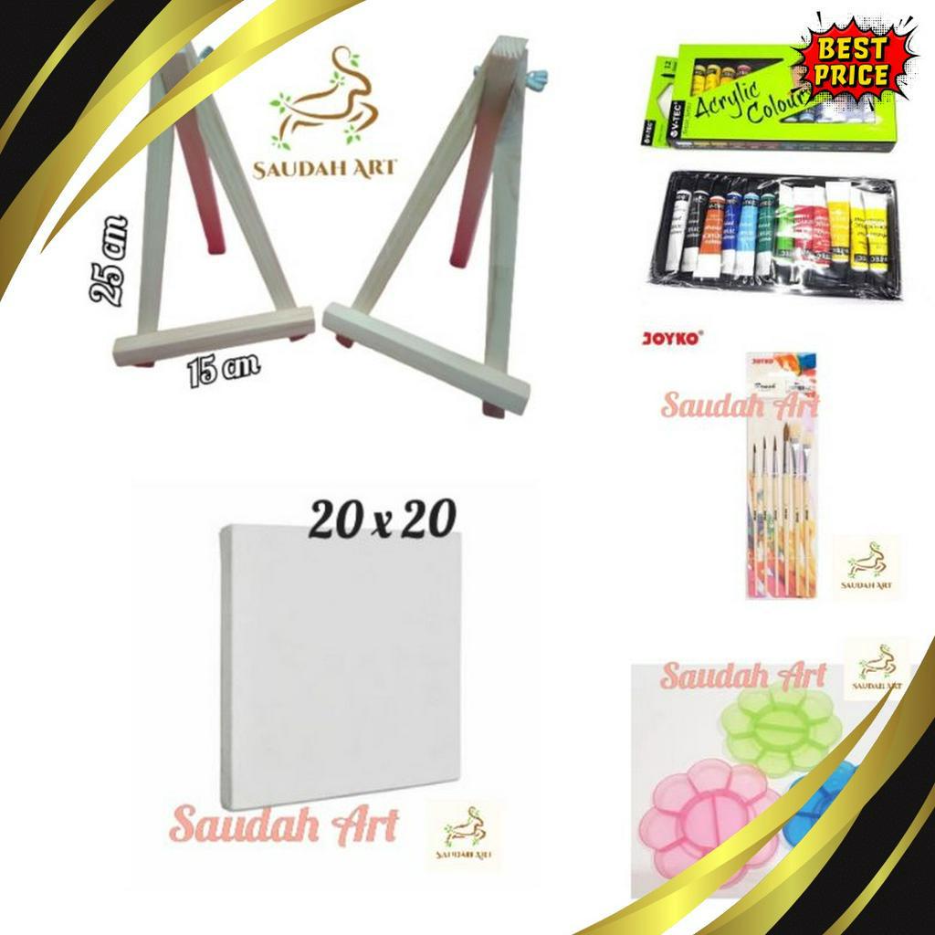 

TERLARIS Paket Lukis Lengkap kanvas 2x2kuaspaletcat akrilikeasel 2x3