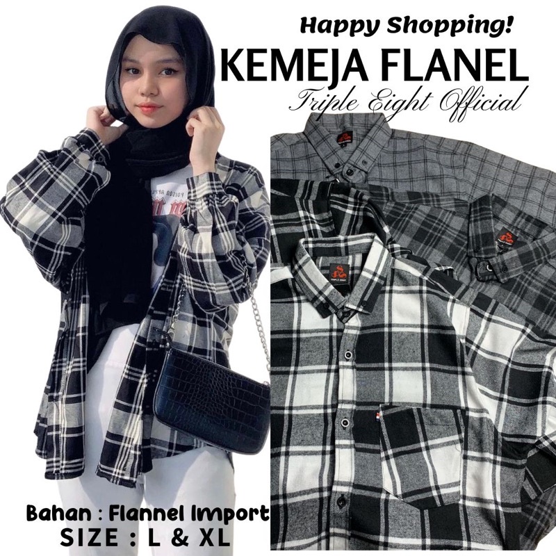 Kemeja Flanel Pria  Motif Kotak Kotak Wanita Kualitas Premium Lengan Panjang Murah Berkualitas Fashi
