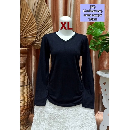 Kaos Polos Panjang Hitam V / Kaos V panjang / Kaos Panjang Murah / Kaos panjang Hitam / Kaos panjang Harian