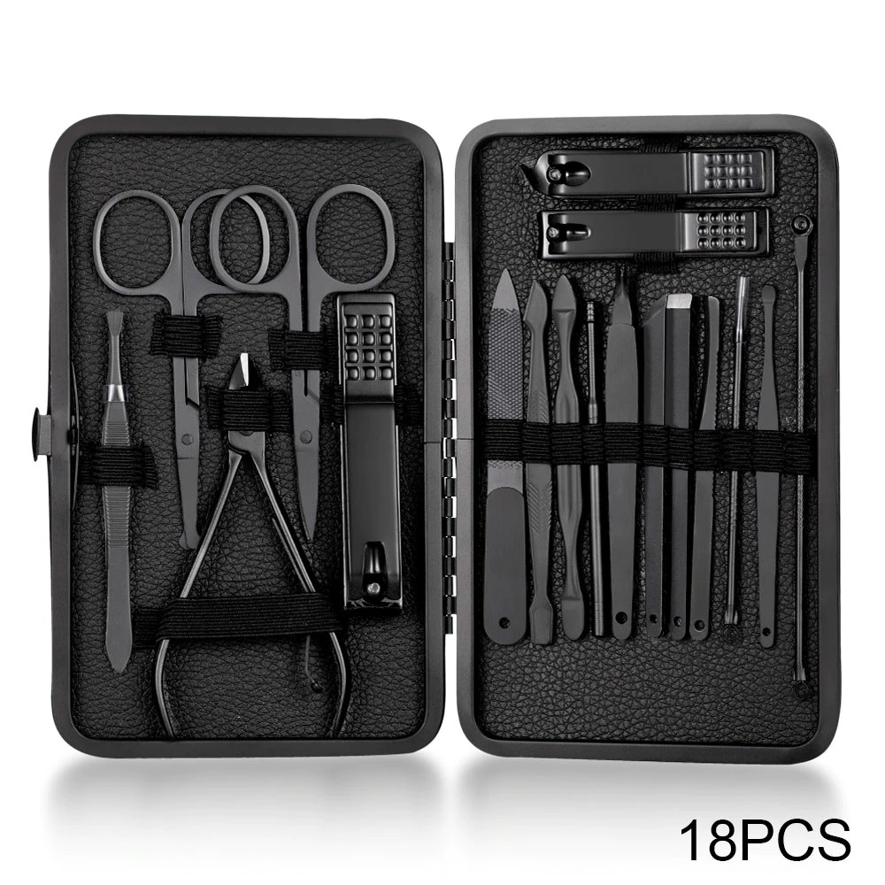 PROMO Manicure Set Pedicure PREMIUM Profesional Full Black Series