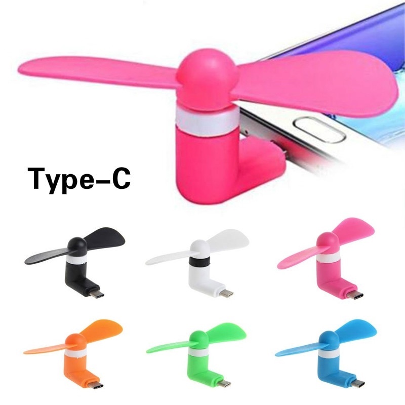 Kipas Angin Mini Tipe C / Flexible Portable Bisa Dilepas Untuk Power Bank / Laptop / Handphone Android