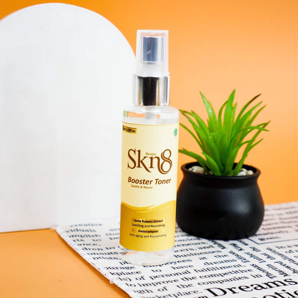 SKN8 Beauty 5 pcs + BONUS (Serum, Night Cream , Day Cream Facial Wash, Toner )+Watery Skin serum dan Creamy Skin Yogurt  / Paket Lengkap Kecantikan-4