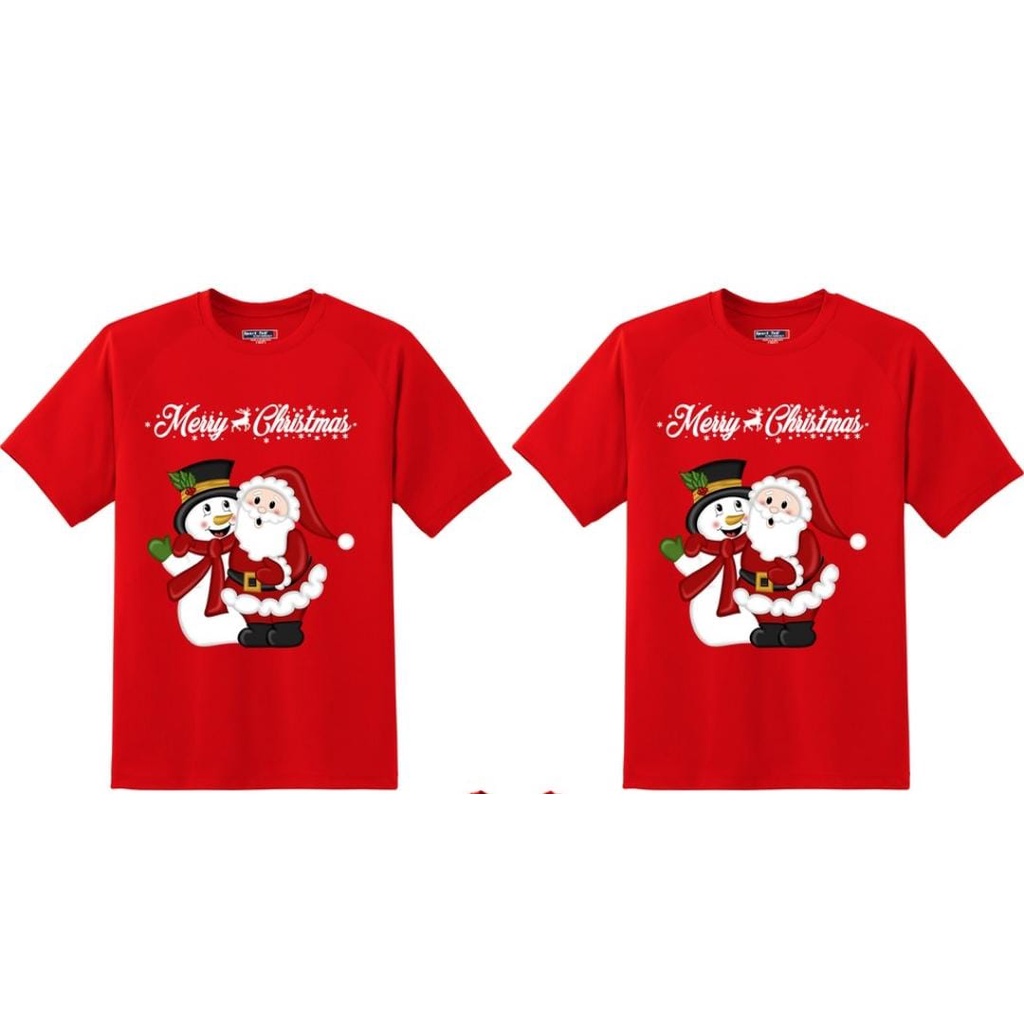 KAOS NATAL SNOWMAN AND SANTA CLAUS CHRISTMAS NATARU COMBED 30S