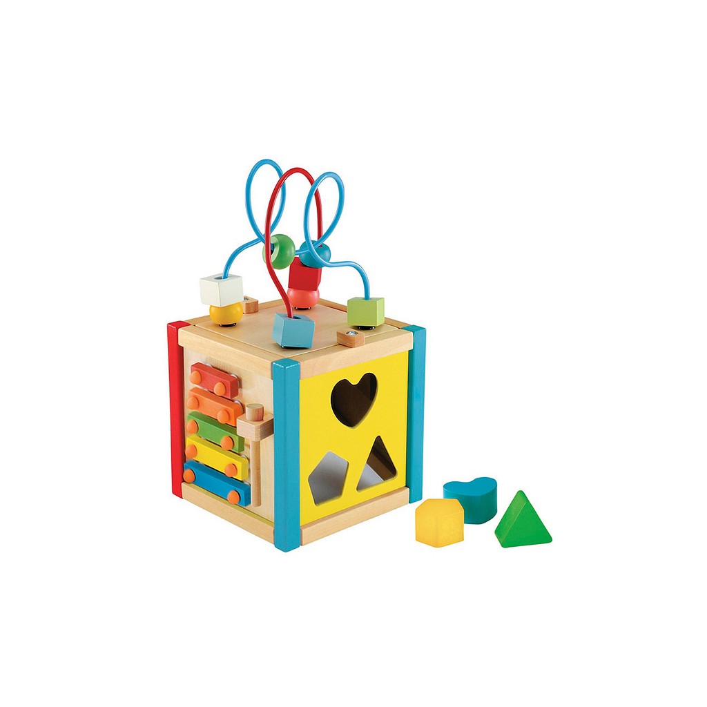  ELC  wooden mini activity cube mainan  kayu  edukasi anak 