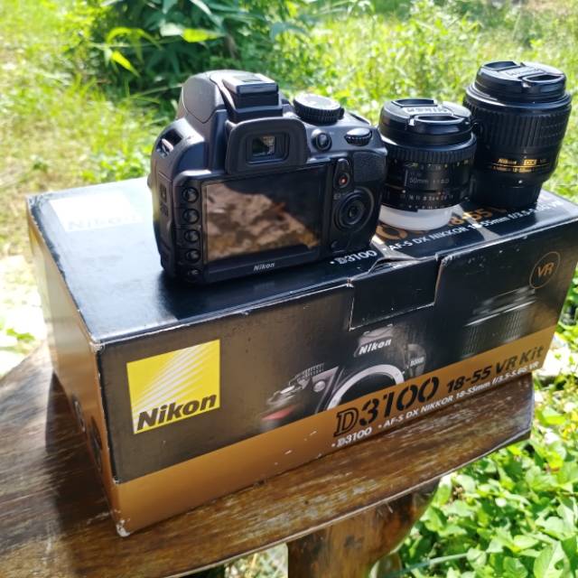 Camera nikon d3100 fullset mulius no minus trpasang 2lensa fix sma kit